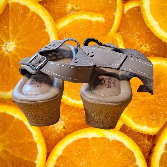 Spring Step Strap Back Open Toe Tan Wedge Sandals‎ Size 42 - Picture 6 of 7